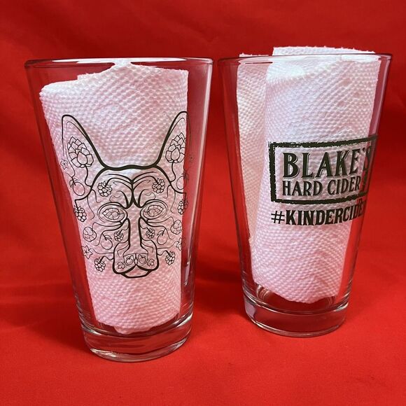 2 - Blake's Hard Cider Company Glasses‎ / Groovy Dog / 16 Ounce / Pint Glass Set - Picture 1 of 10
